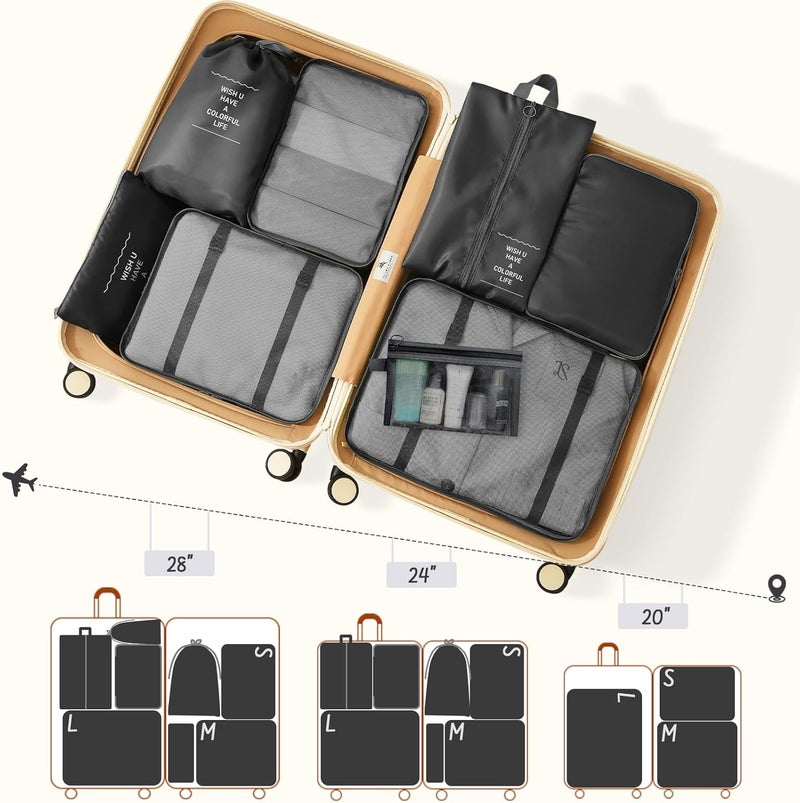 YEEYAA 8 Set Packing Cubes for Travel Suitcase Organizer Bags Luggage Packing Cubes Set Travel Essentials Accessories Gifts for Women - Image 2